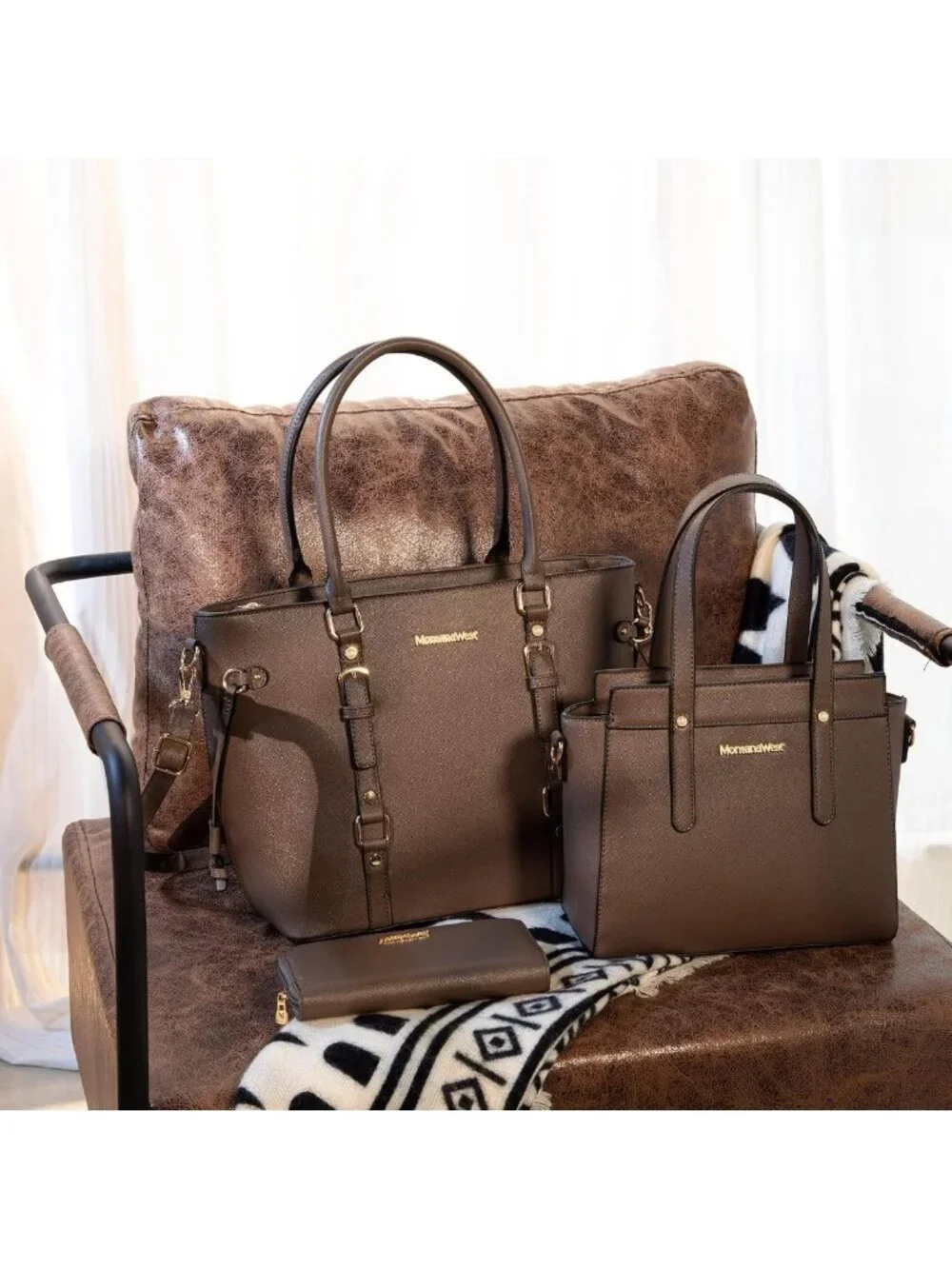 Stylish 3PCS Women's Tote Bag, Wallet & Shoulder Satchel Handbag Set